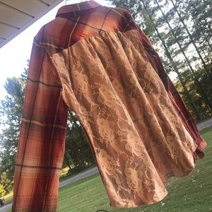 Fall flannel with lace back